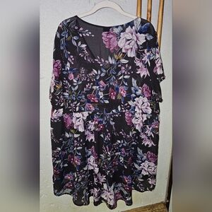 Torrid Gray Floral Hi-Low Shirt